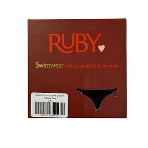 NEW Ruby Love Classic Leak Proof Protection Swim Bottoms 2XL Black Swimwear USA